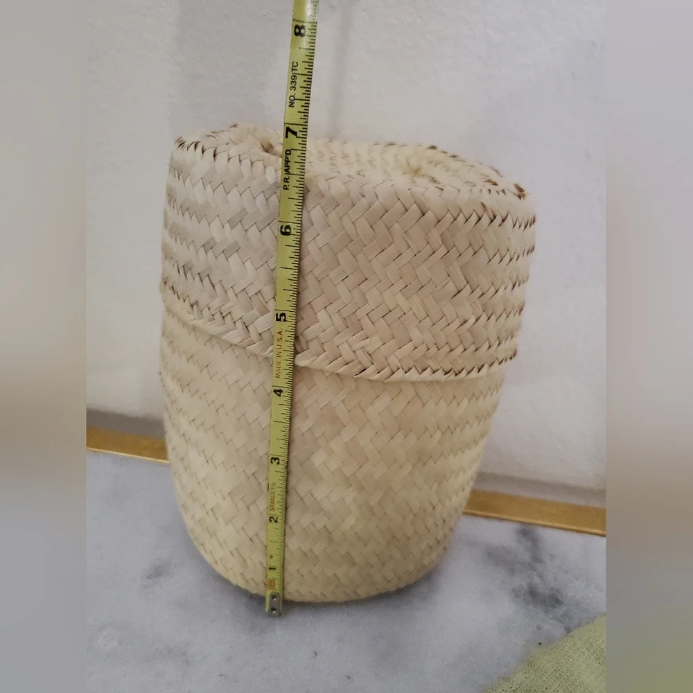 Authentic African Black Soap with Green Towel Woven Straw Basket Fair Trade